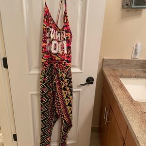 Colorful Zumba jumpsuit size M, runs large